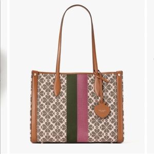 NWT Kate Spade flower jacquard stripe market medium tote